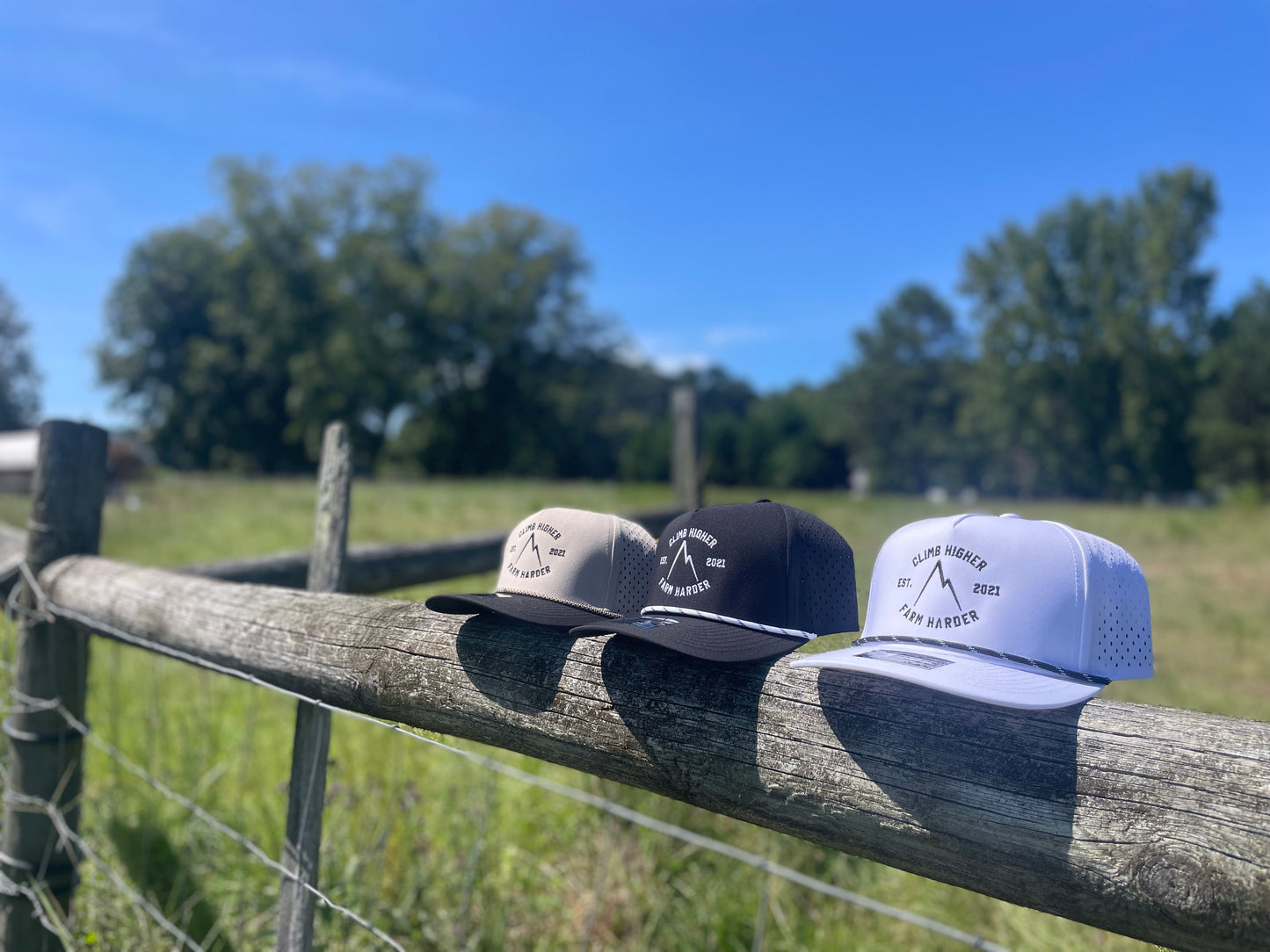 Climb Higher | Farm Harder 1010 5-Panel Rope Hat
