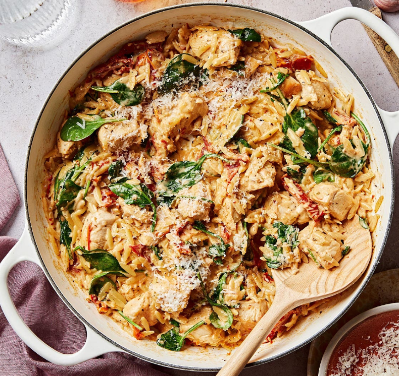 Sheet Pan Feta Chicken & Orzo Bake