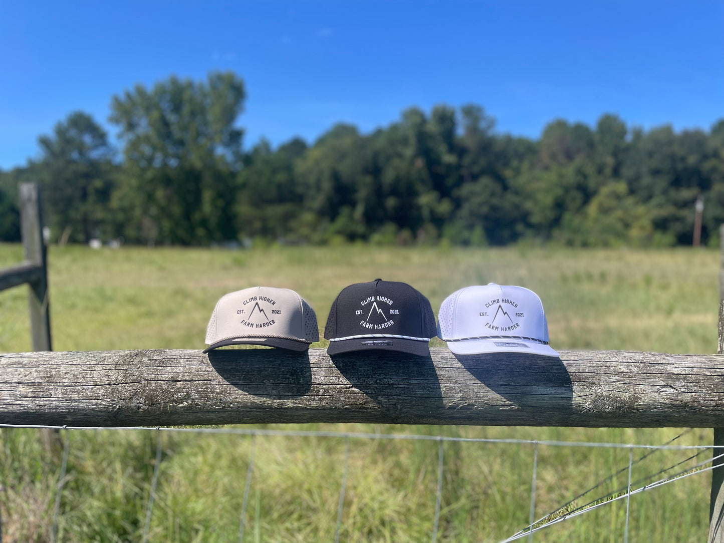 Climb Higher | Farm Harder 1010 5-Panel Rope Hat