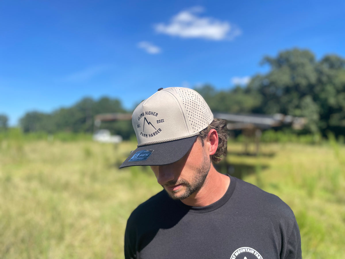 Climb Higher | Farm Harder 1010 5-Panel Rope Hat